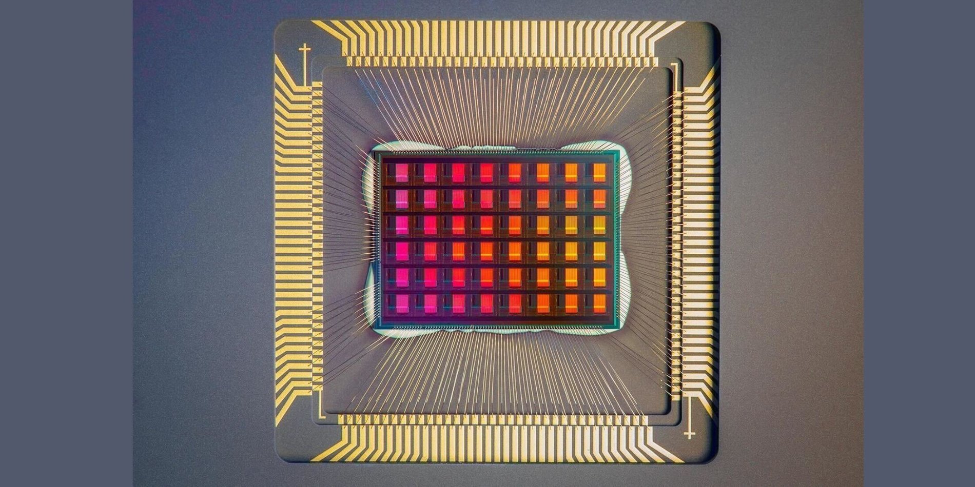 A close-up image of a digital chip.