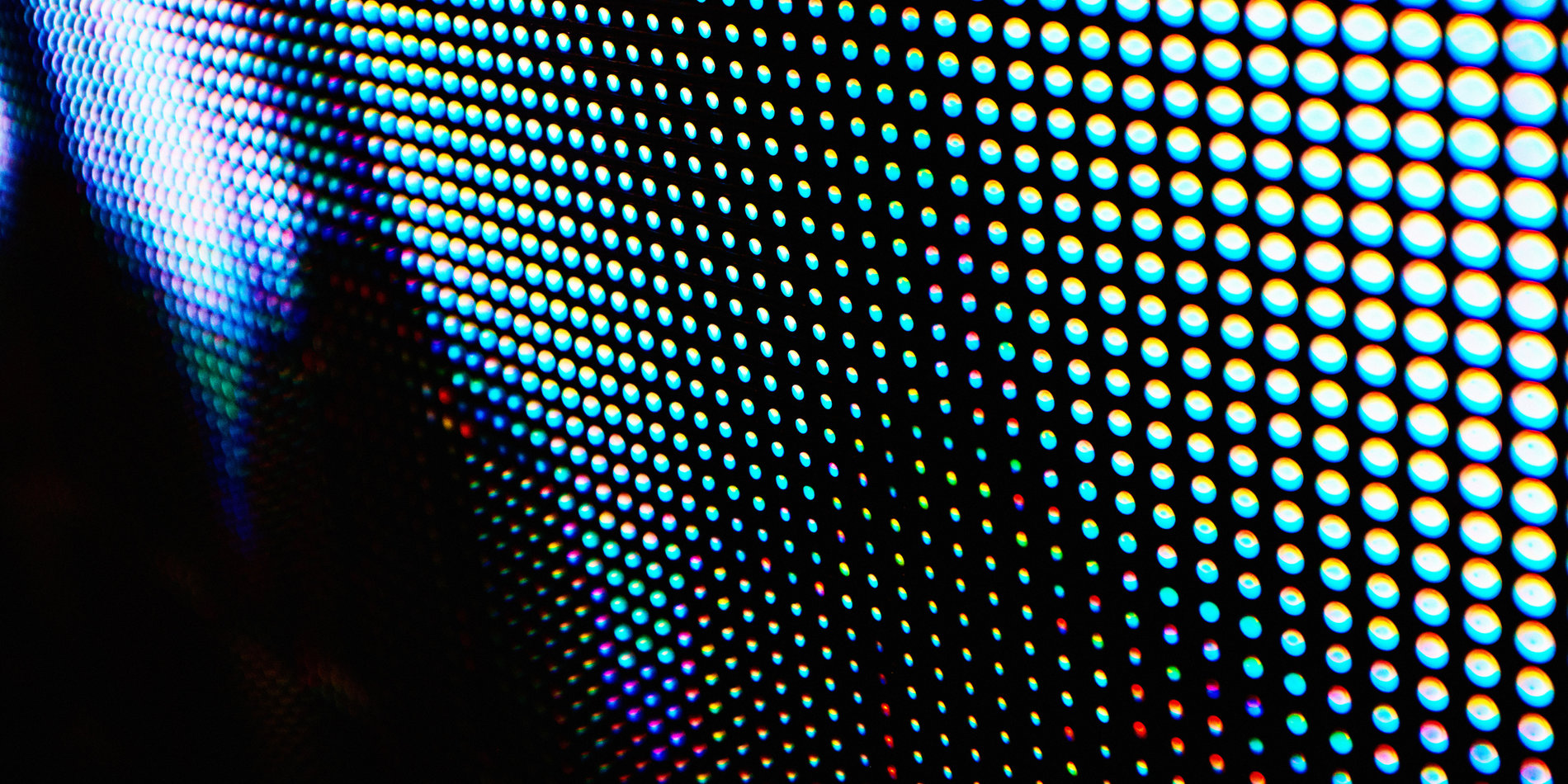 Detail of a modern LED sign showing individual pixels.