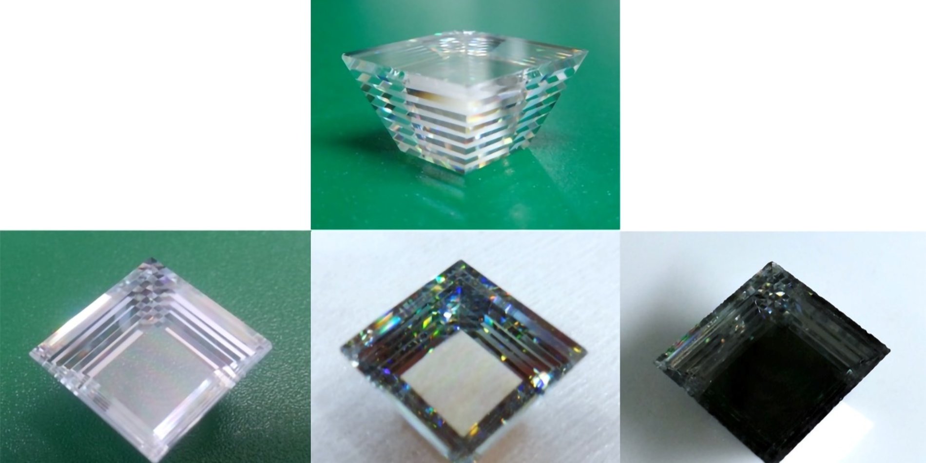 Images of graded index glass pyramid.