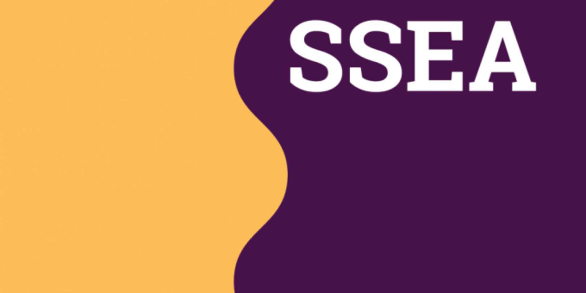 purple and yellow graphic with SSEA on it