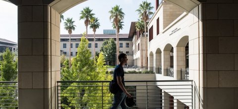 View of engineering quad from the Shriram building