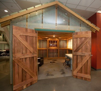 Replica HP garage and workbench at Stanford Engineering's Huang building