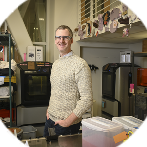 Dan Somen standing inside the Product Realization Lab.