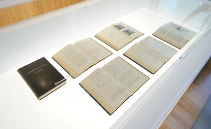 six volumes on aerodynamic theory in a display case