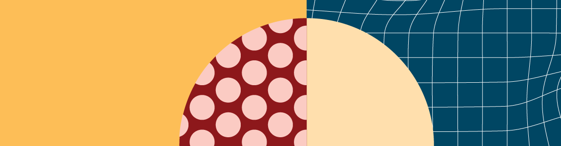 Pattern with yellow, blue and some pink dots